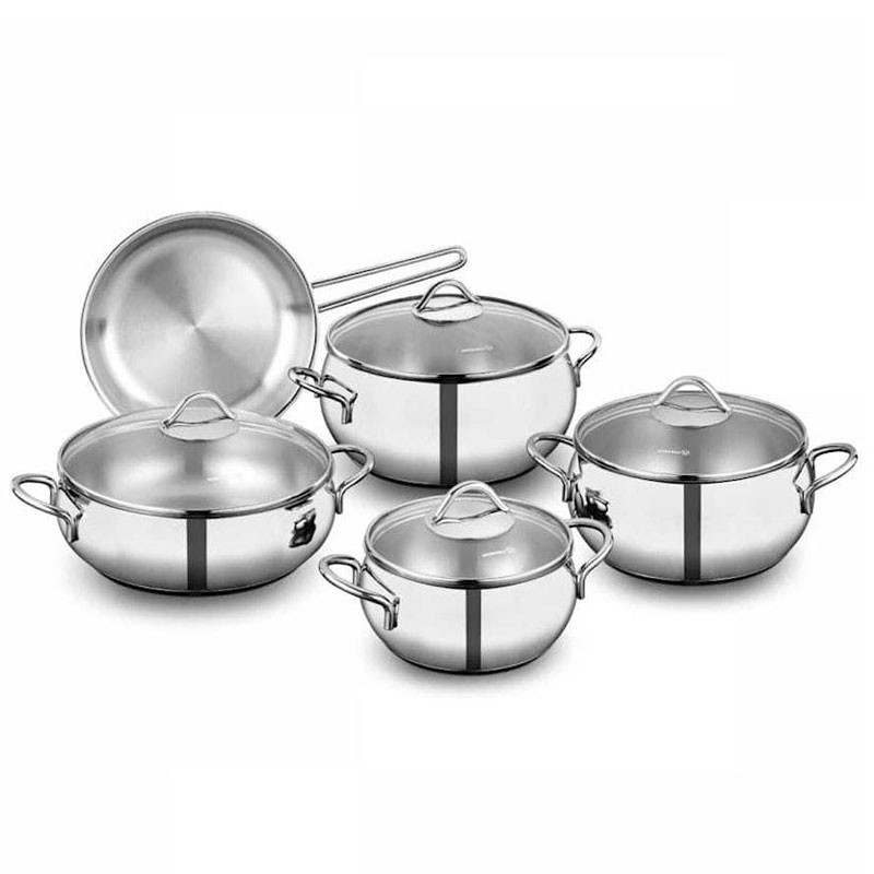Batterie De Cuisine KORKMAZ TOMBIK 9 pièces Inox A1800