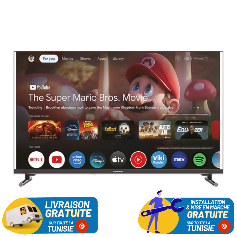 Google Téléviseur MAXWELL 43" QLED Full HD Smart TV