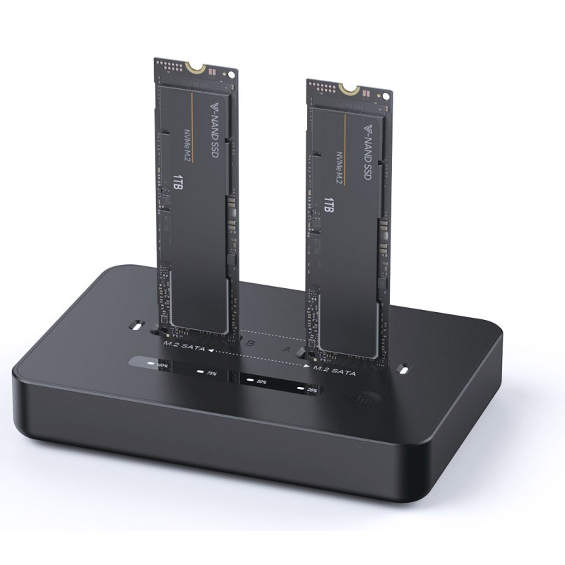 Station d'accueil Gembird double disque SSD USB Type-C M.2 NVMe SATA