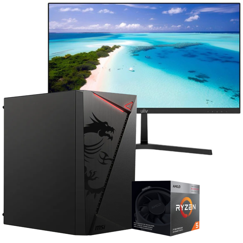 Setup Gamer Special Pc de Bureau Gaming Ryzen 5 3400G Vega