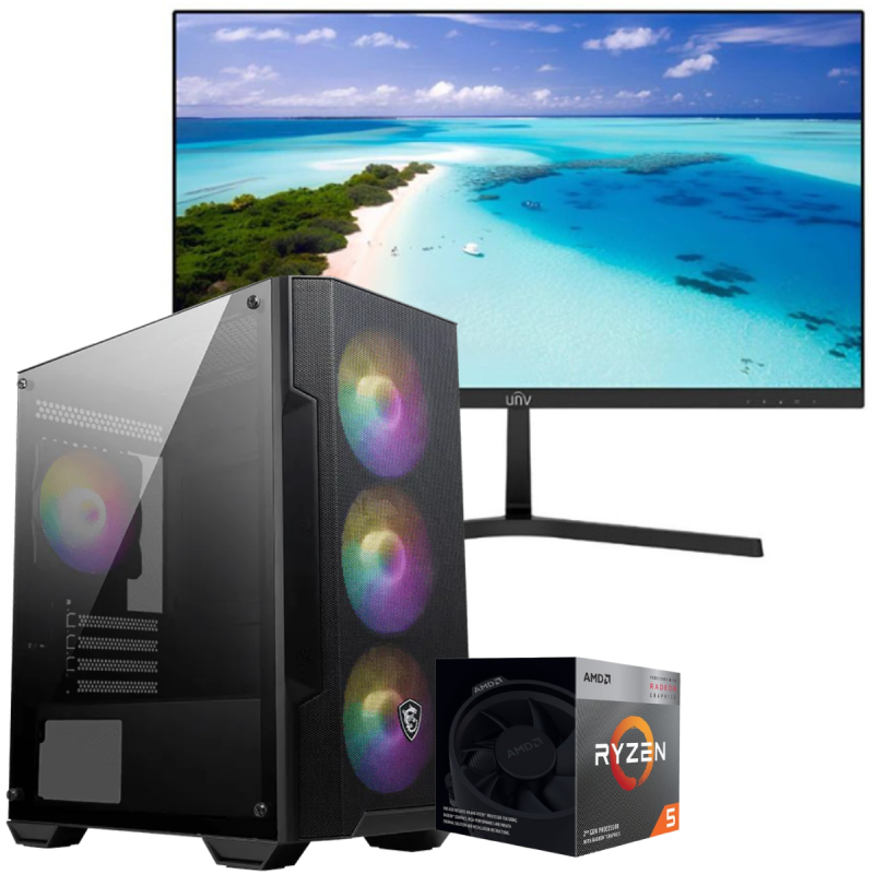 Setup Gamer Special Pc de Bureau Gaming Ryzen 5 3400G Vega