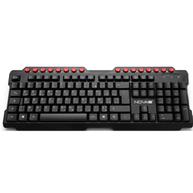 Clavier USB MultiMedia Nova NT-K8113M Azerty + Bilingue